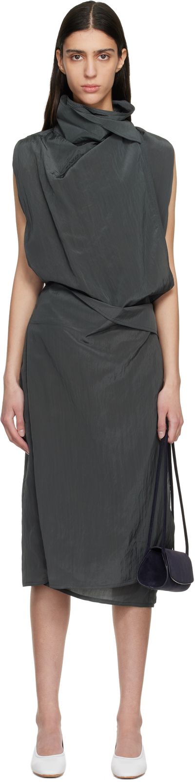 LE17SEPTEMBRE LE17SEPTEMBRE Black Celia Wrap Midi Dress