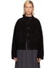 LE17SEPTEMBRE LE17SEPTEMBRE Black Funnel Neck Suede Jacket - 1