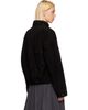 LE17SEPTEMBRE LE17SEPTEMBRE Black Funnel Neck Suede Jacket - 3