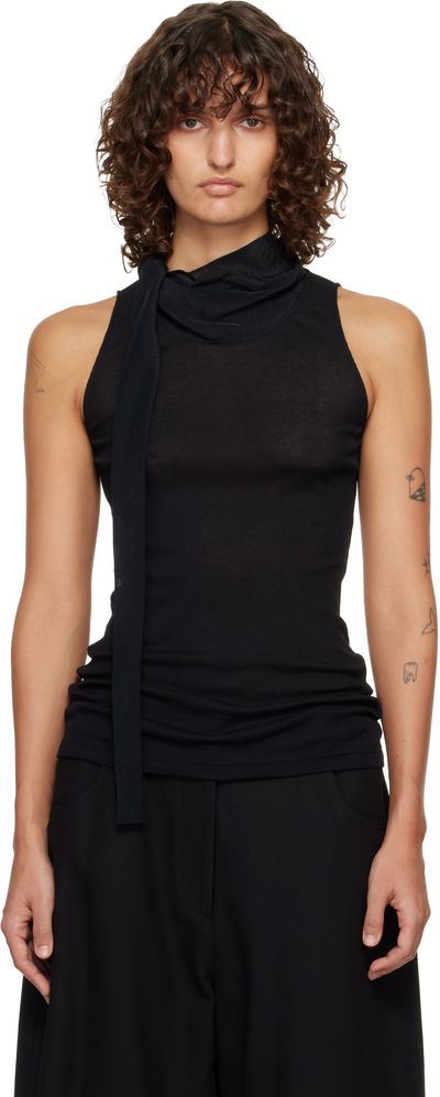 LE17SEPTEMBRE LE17SEPTEMBRE Black Scarf Sleeveless Jersey Top