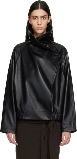 LE17SEPTEMBRE LE17SEPTEMBRE Black Sculptured Leather Jacket