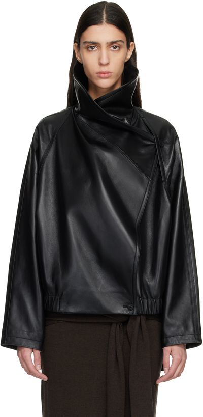 LE17SEPTEMBRE LE17SEPTEMBRE Black Sculptured Leather Jacket