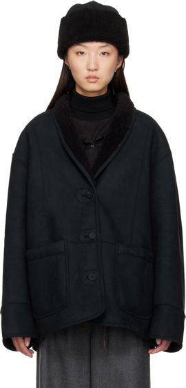LE17SEPTEMBRE LE17SEPTEMBRE Black Shawl Collar Reversible Faux-Shearling Jacket
