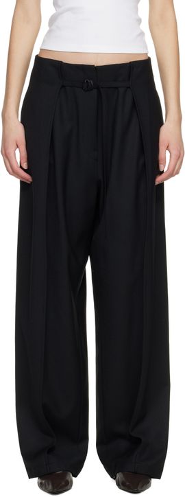 LE17SEPTEMBRE LE17SEPTEMBRE Black Tuck Tailored Trousers