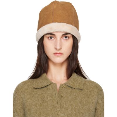 LE17SEPTEMBRE LE17SEPTEMBRE Brown Fleece Trim Faux-Suede Reversible Hat