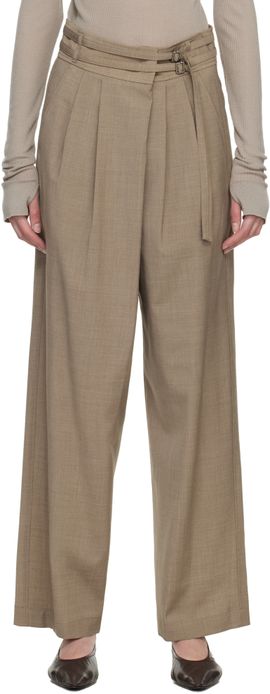 LE17SEPTEMBRE LE17SEPTEMBRE Brown Overwrap Wide Trousers