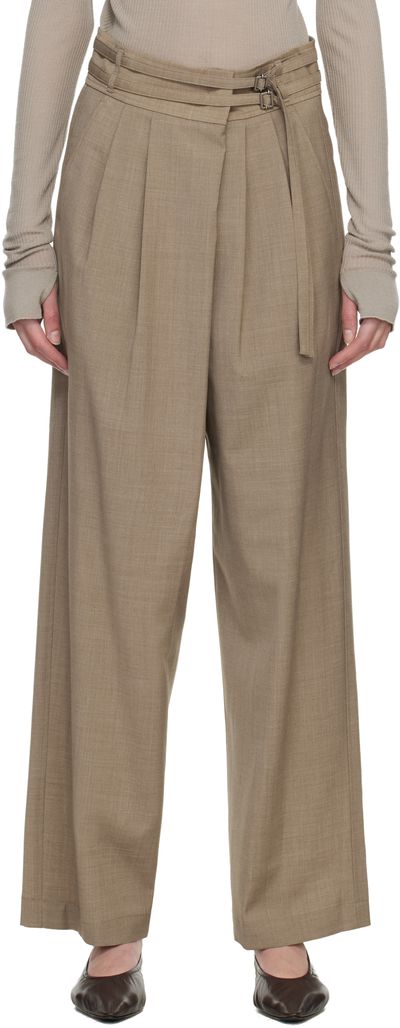 LE17SEPTEMBRE LE17SEPTEMBRE Brown Overwrap Wide Trousers