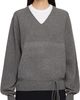 LE17SEPTEMBRE LE17SEPTEMBRE Gray Cashmere Blend Wholegarment V-Neck Sweater - 1