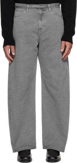 LE17SEPTEMBRE LE17SEPTEMBRE Gray Garment-Dyed Curved Jeans
