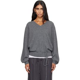 LE17SEPTEMBRE LE17SEPTEMBRE Gray Pure Cashmere V-Neck Sweater