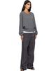 LE17SEPTEMBRE LE17SEPTEMBRE Gray Silky Drawstring Trousers - 4