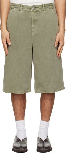 LE17SEPTEMBRE LE17SEPTEMBRE Green Garment-Dyed Denim Shorts