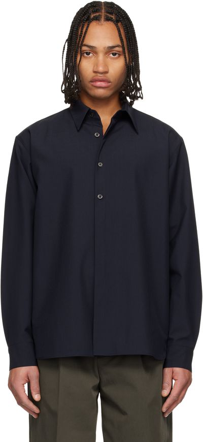 LE17SEPTEMBRE LE17SEPTEMBRE Navy Classic Wool-Blend Shirt