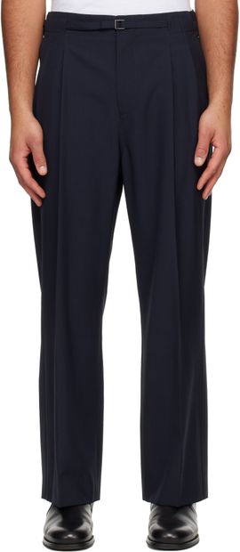 LE17SEPTEMBRE LE17SEPTEMBRE Navy Pleat Belted Trousers