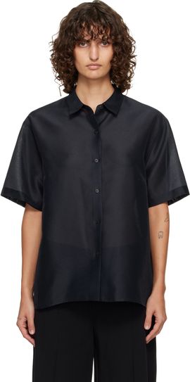 LE17SEPTEMBRE LE17SEPTEMBRE Navy Sheer Structured Shirt