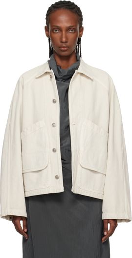 LE17SEPTEMBRE LE17SEPTEMBRE Off-White Garment-Dyed Denim Hunting Jacket