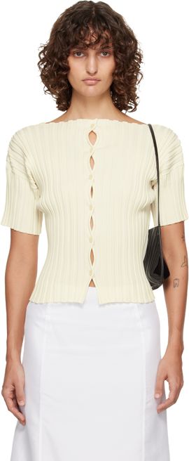 LE17SEPTEMBRE LE17SEPTEMBRE Off-White Millie Knit Short Cardigan