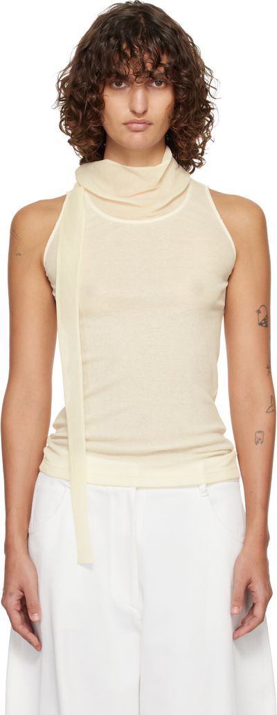 LE17SEPTEMBRE LE17SEPTEMBRE Off-White Scarf Sleeveless Jersey Top