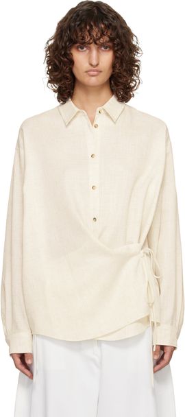 LE17SEPTEMBRE LE17SEPTEMBRE Off-White Side Twisted Shirt