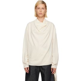 LE17SEPTEMBRE LE17SEPTEMBRE Off-White Silky Wrap Draped Blouse