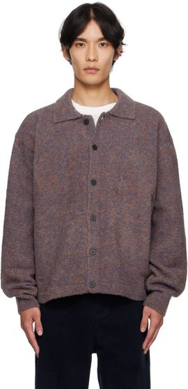 LE17SEPTEMBRE LE17SEPTEMBRE Purple Bouclé Button Down Cardigan