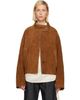 LE17SEPTEMBRE LE17SEPTEMBRE Tan Funnel Neck Suede Jacket - 1