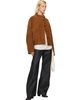 LE17SEPTEMBRE LE17SEPTEMBRE Tan Funnel Neck Suede Jacket - 4
