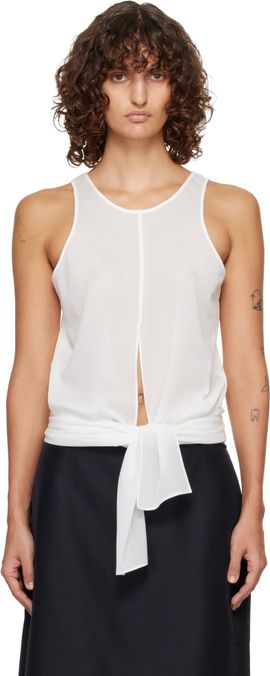 LE17SEPTEMBRE LE17SEPTEMBRE White Self-Tie Sleeveless Tank Top