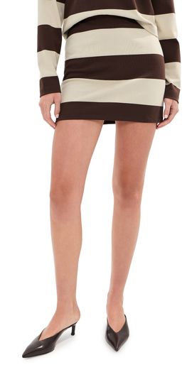 LE BOP LE BOP Brie Stripe Skirt Chocolate/Beige