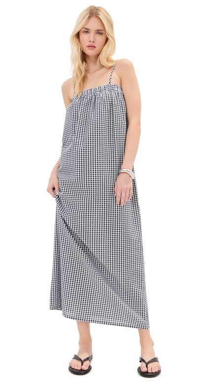 LE BOP LE BOP Camille Maxi Dress Navy Check
