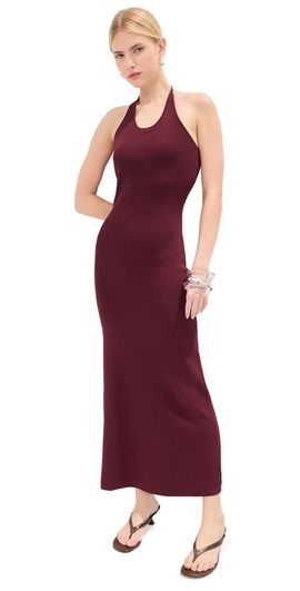 LE BOP LE BOP Carey Knit Halter Dress Burgundy