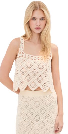 LE BOP LE BOP Emilia Crochet Tank Ivory