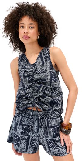 LE BOP LE BOP Fallon Sleevless Top Navy/White