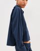 LE BOP LE BOP Felicity Boxy Cropped Poplin Button Down Shirt Navy - 4