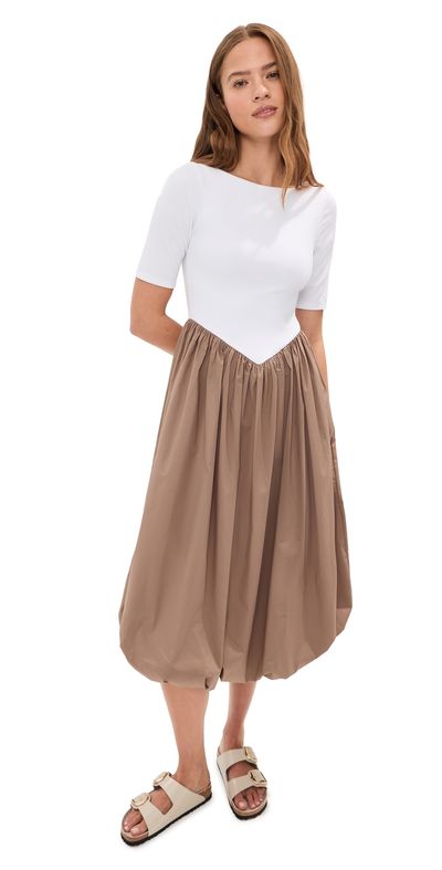 LE BOP LE BOP Gracie Dress Off White Rib/Latte
