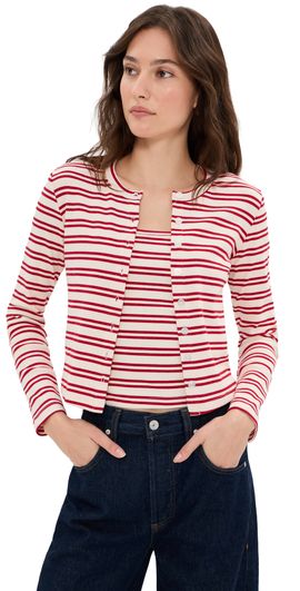 LE BOP LE BOP Hadley Cardigan Red/White Stripe