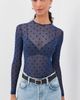 LE BOP LE BOP Hannah Polka-Dot Thong Bodysuit Navy Flocked Polka Dot - 2