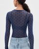 LE BOP LE BOP Hannah Polka-Dot Thong Bodysuit Navy Flocked Polka Dot - 3