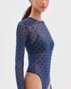 LE BOP LE BOP Hannah Polka-Dot Thong Bodysuit Navy Flocked Polka Dot - 4
