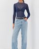 LE BOP LE BOP Hannah Polka-Dot Thong Bodysuit Navy Flocked Polka Dot - 5