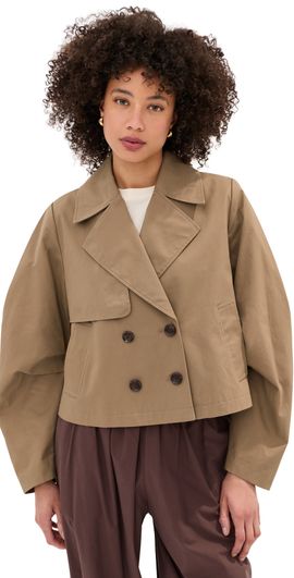 LE BOP LE BOP Hardy Cropped Trench Coat Hazelnut