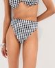 LE BOP LE BOP High Waisted Bikini Bottoms Gingham (Black/White) - 2