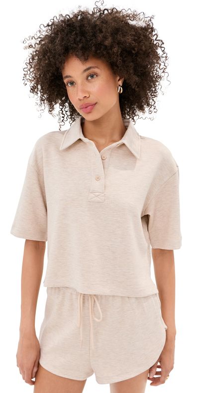 LE BOP LE BOP Josephine Polo Top Heathered Oat