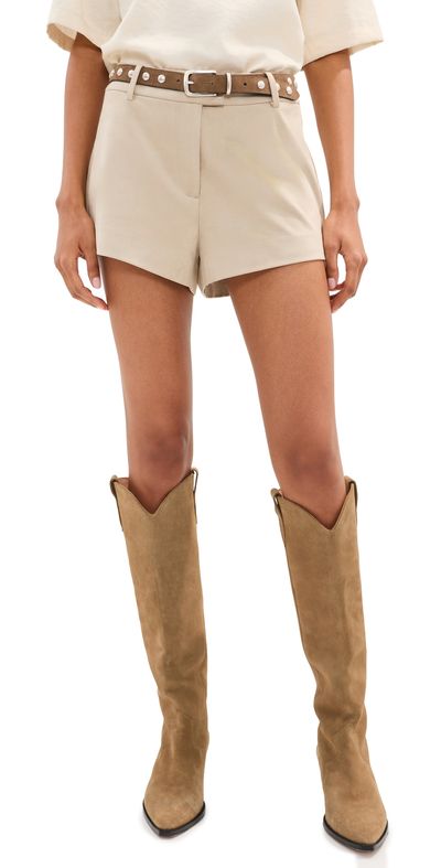 LE BOP LE BOP Josie Faux Suede Hot Shorts Stone