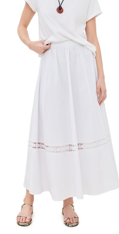LE BOP LE BOP LE BOP x Mally K. Goldman Carey Skirt White