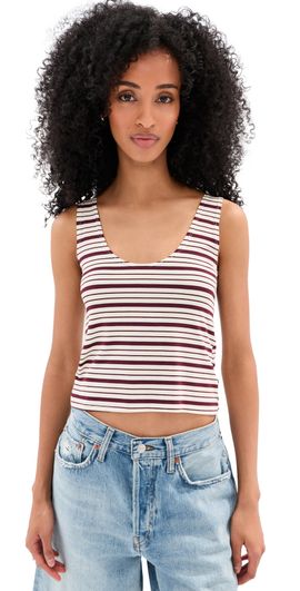 LE BOP LE BOP Louise Stripe Tank Burgundy/Ivory