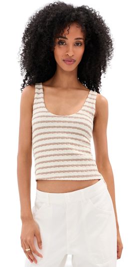 LE BOP LE BOP Louise Stripe Tank Top Taupe/White