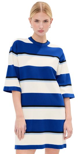 LE BOP LE BOP Mara Rugby Tee Dress Royal Blue/White