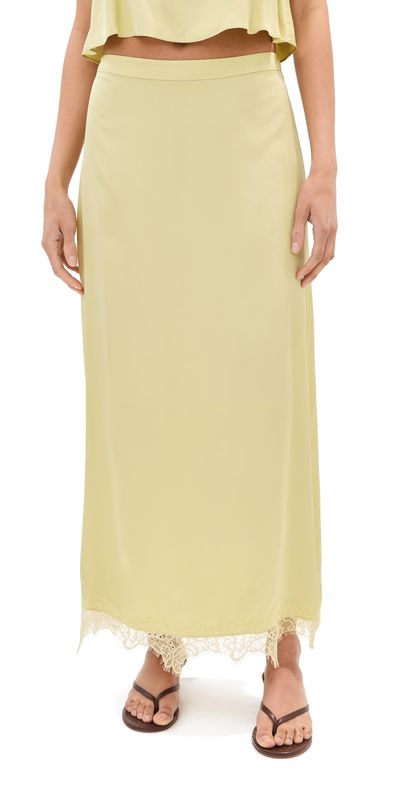 LE BOP LE BOP Marion Satin Skirt Honeydew