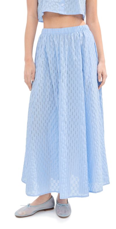 LE BOP LE BOP Martha Eyelet Skirt Blue